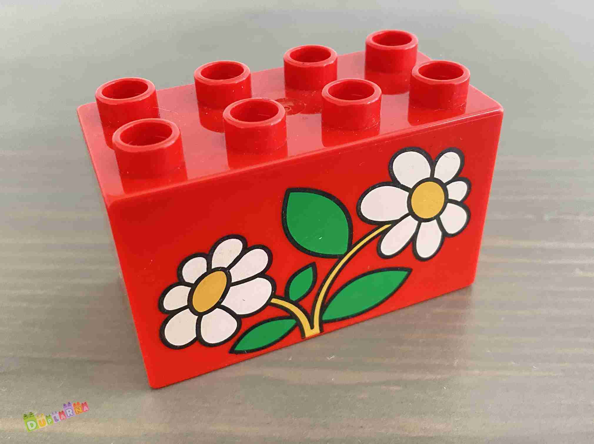 Lego Duplo - Kostka 2x4x2 s potiskem - květiny