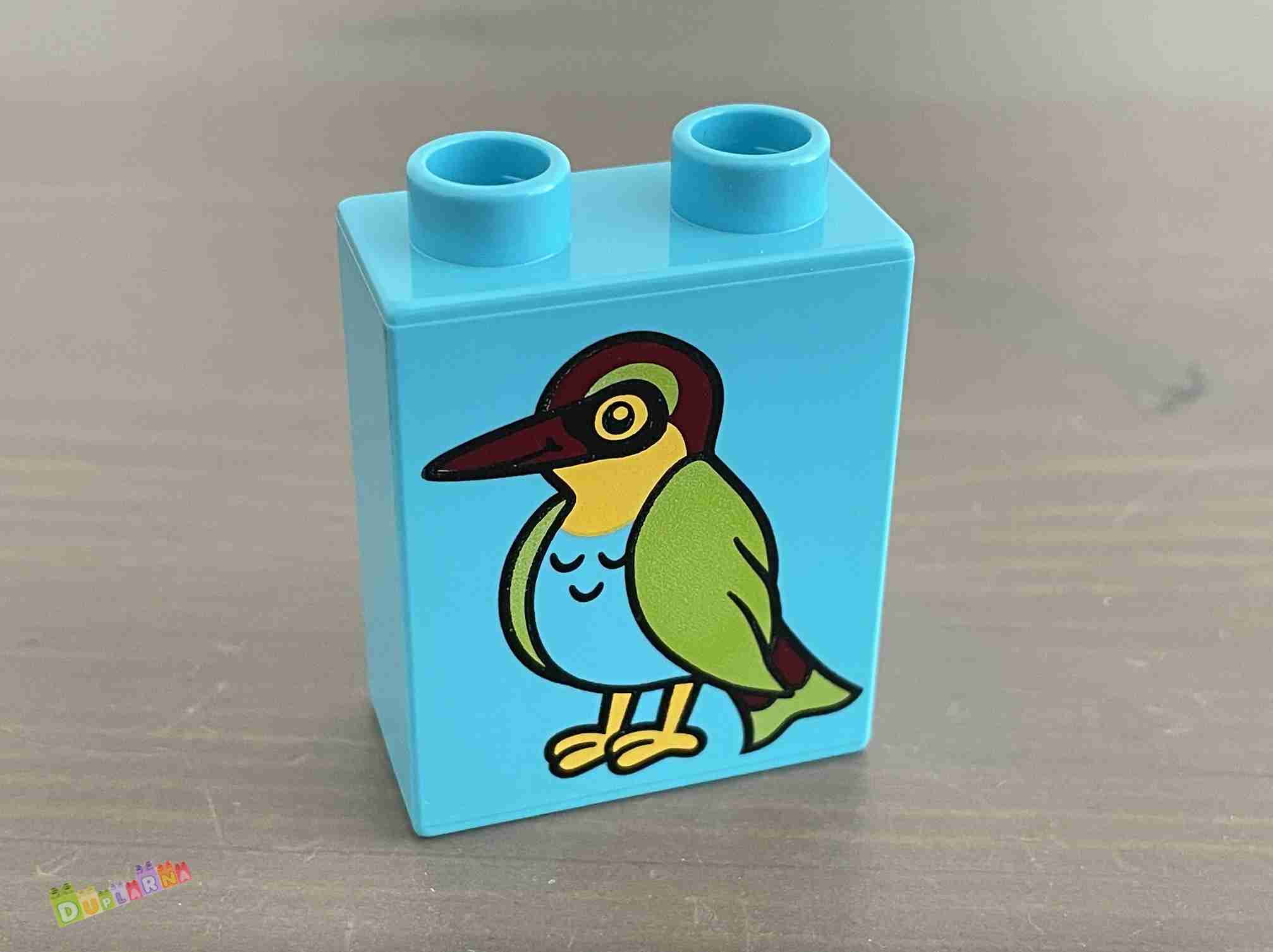 Lego Duplo - Kostka tyrkysová s potiskem - ptáček