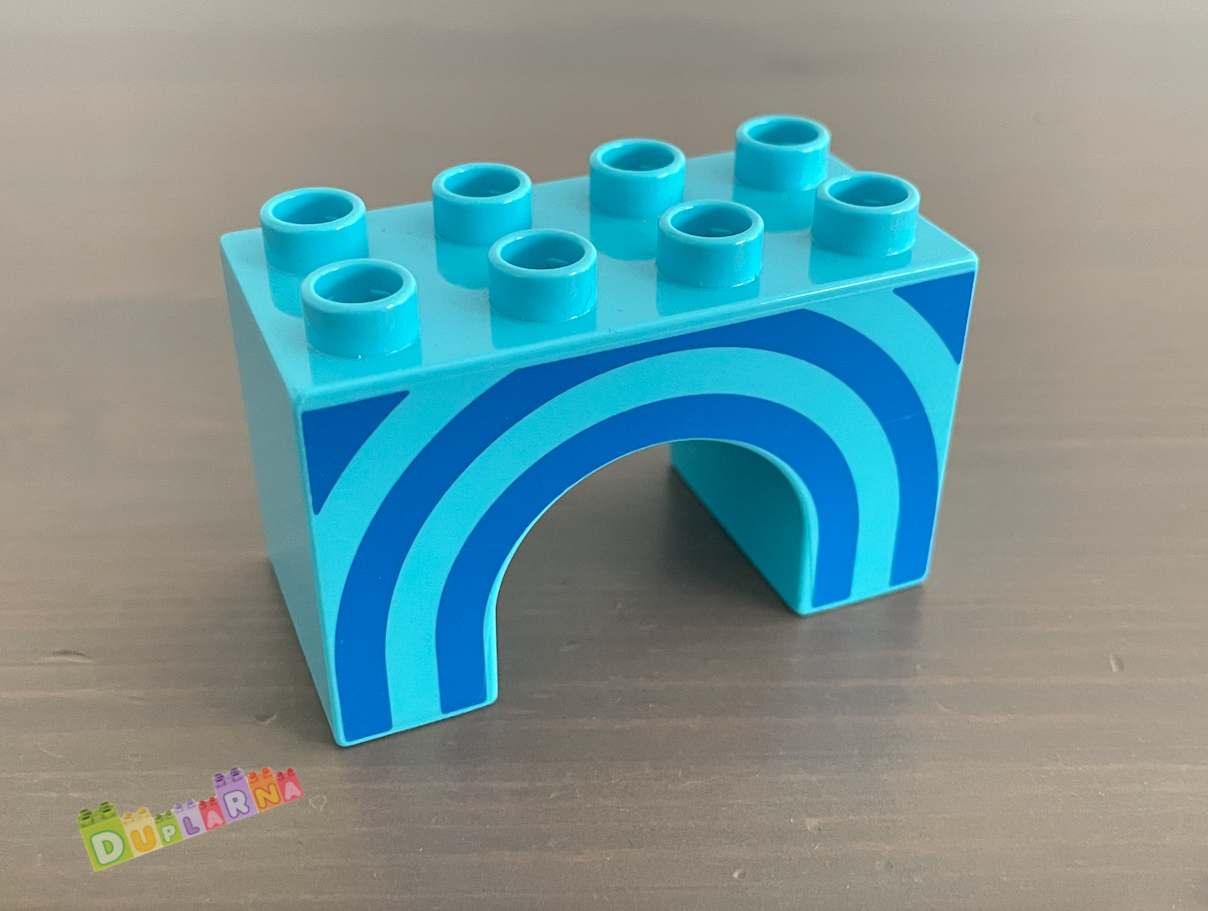 Lego Duplo most - kulatý tyrkysový s potiskem / podpěra pod most