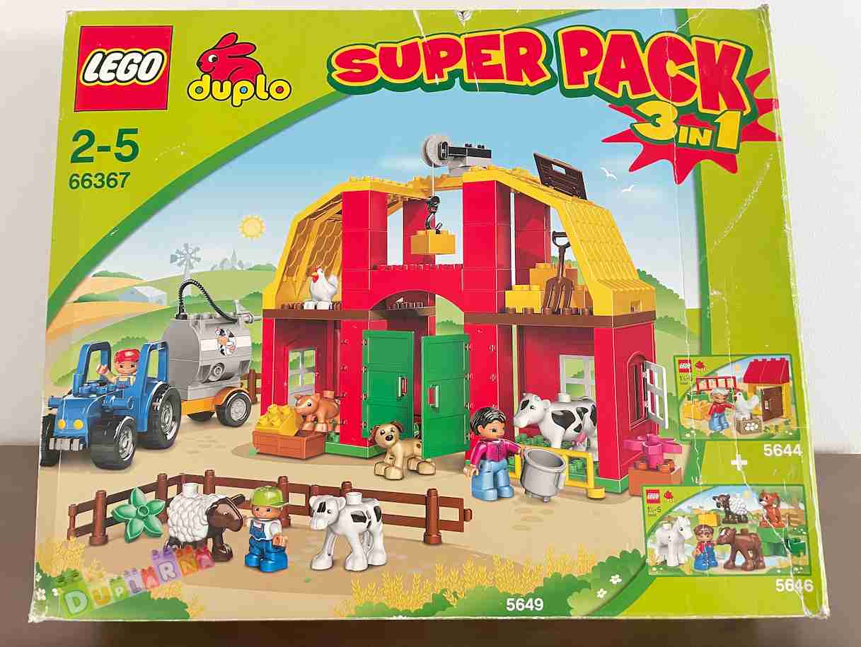Lego Duplo 66367 - 3x maxi set Velká farma , traktor , zvířata