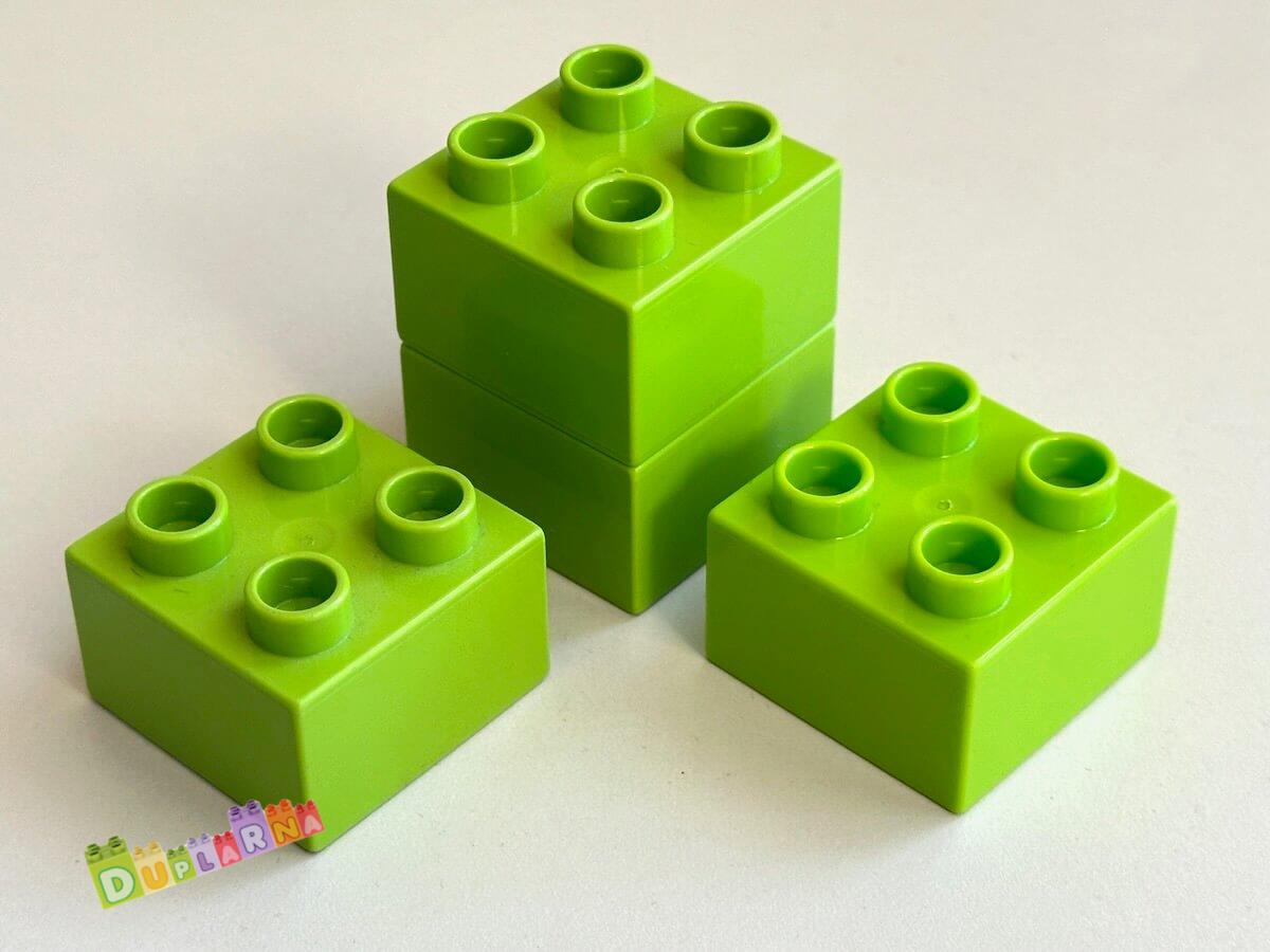 Lego Duplo - Kostka / kostky 2x2 limetková