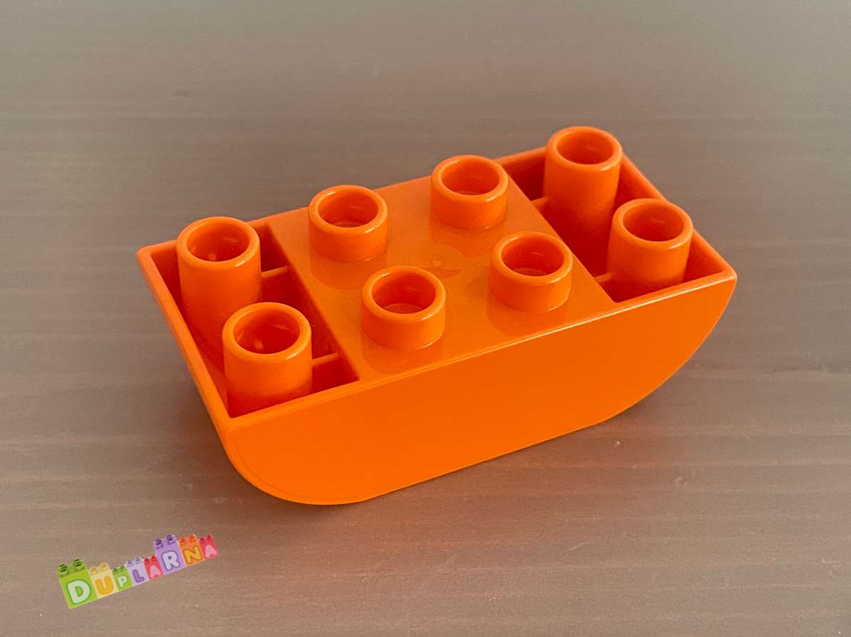 Lego Duplo Kostka 2x4 oranžová zaoblená obrácená