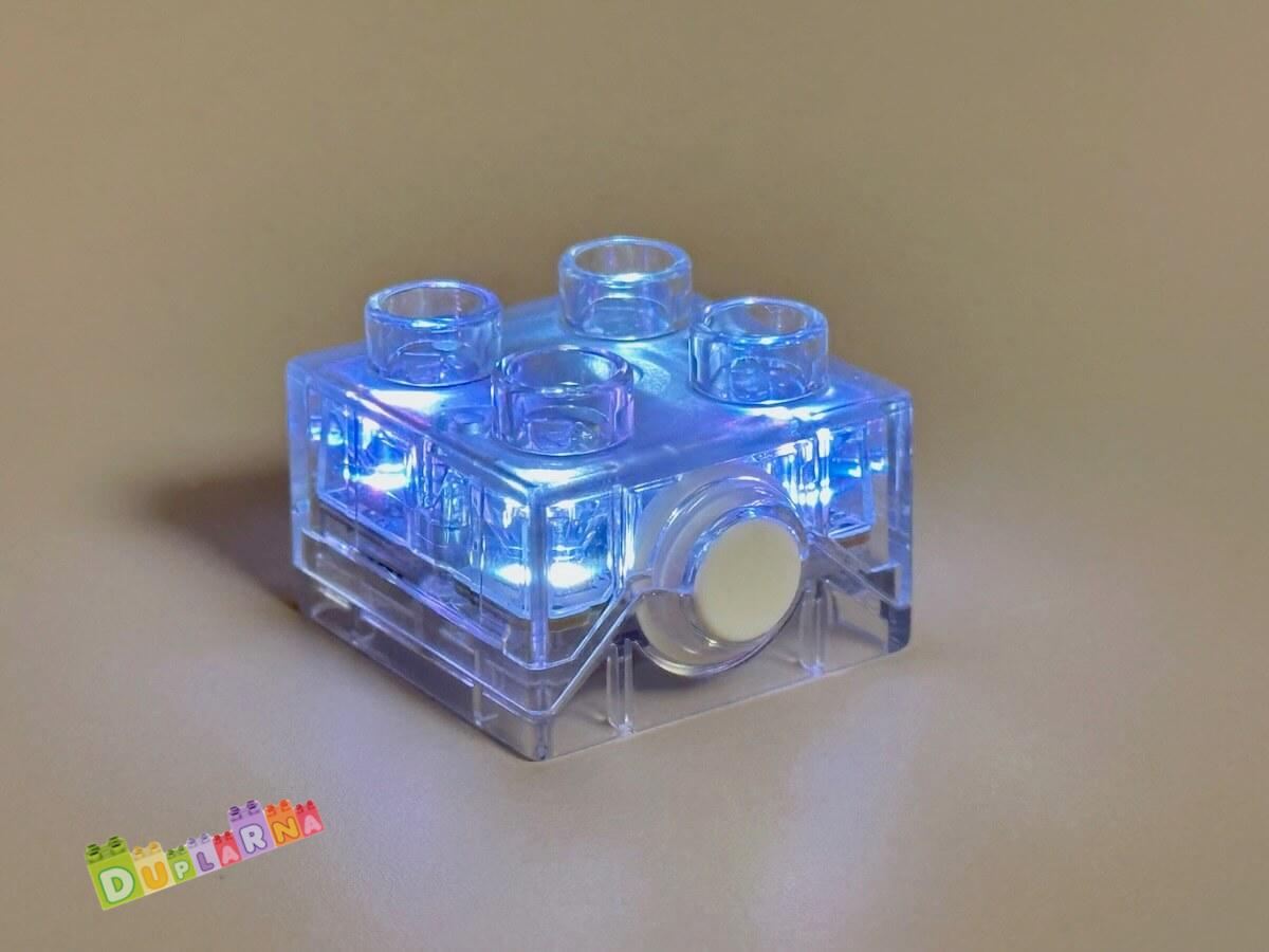 Lego Duplo svítící / světelná kostka průhledná