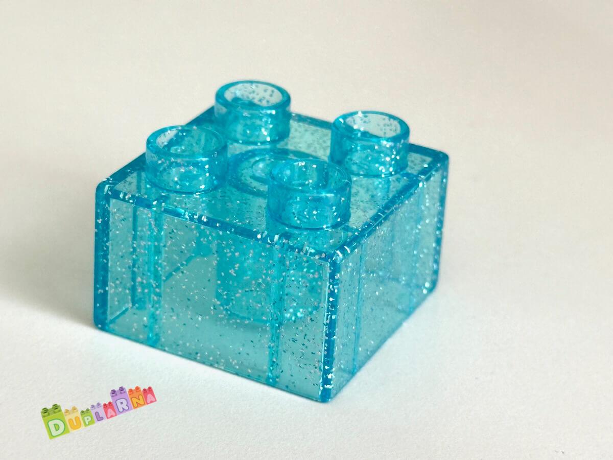 Lego Duplo - Kostka průhledná s třpytkami 2x2