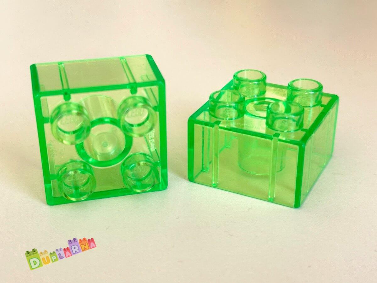 Lego Duplo - Kostka průhledná světle zelená 2x2