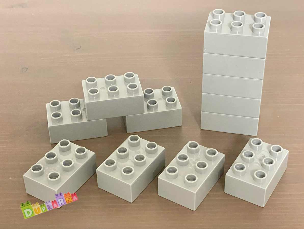 Lego Duplo Kostka / kostky 2x3 světle šedá