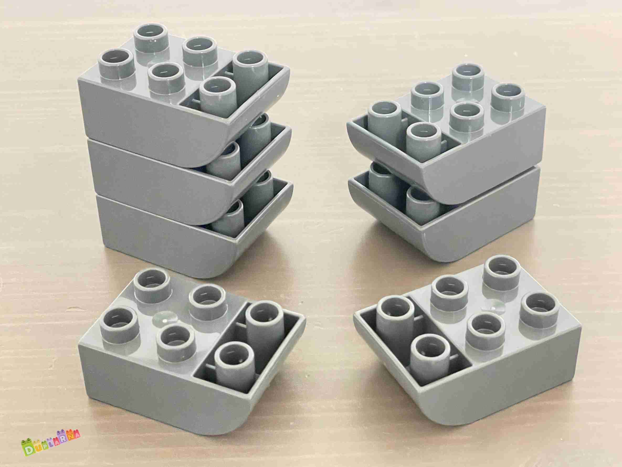 Lego Duplo Kostka 2x3 zaoblená obrácená šedá