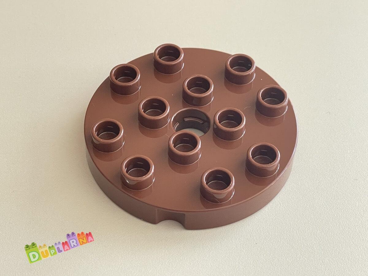 Lego Duplo - deska kulatá / kruhová podložka NOVÁ - 4x4 hnědá