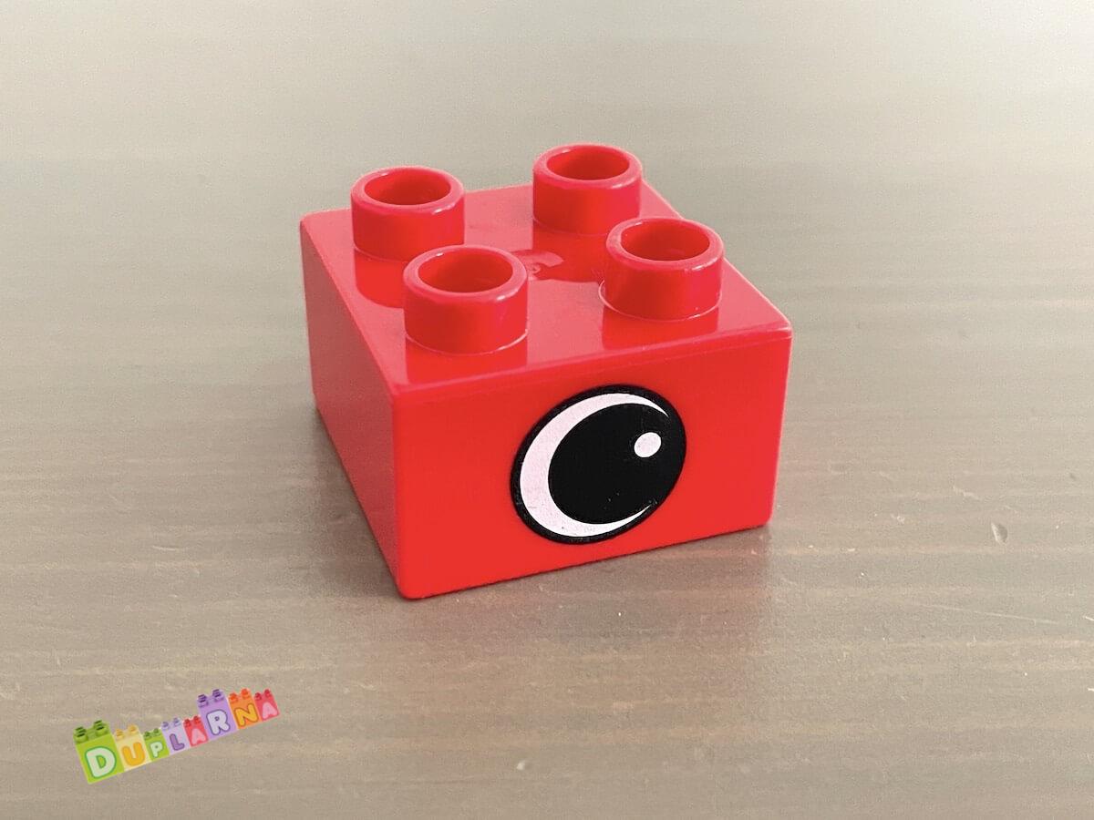 Lego Duplo - Kostka červená s potiskem - oko