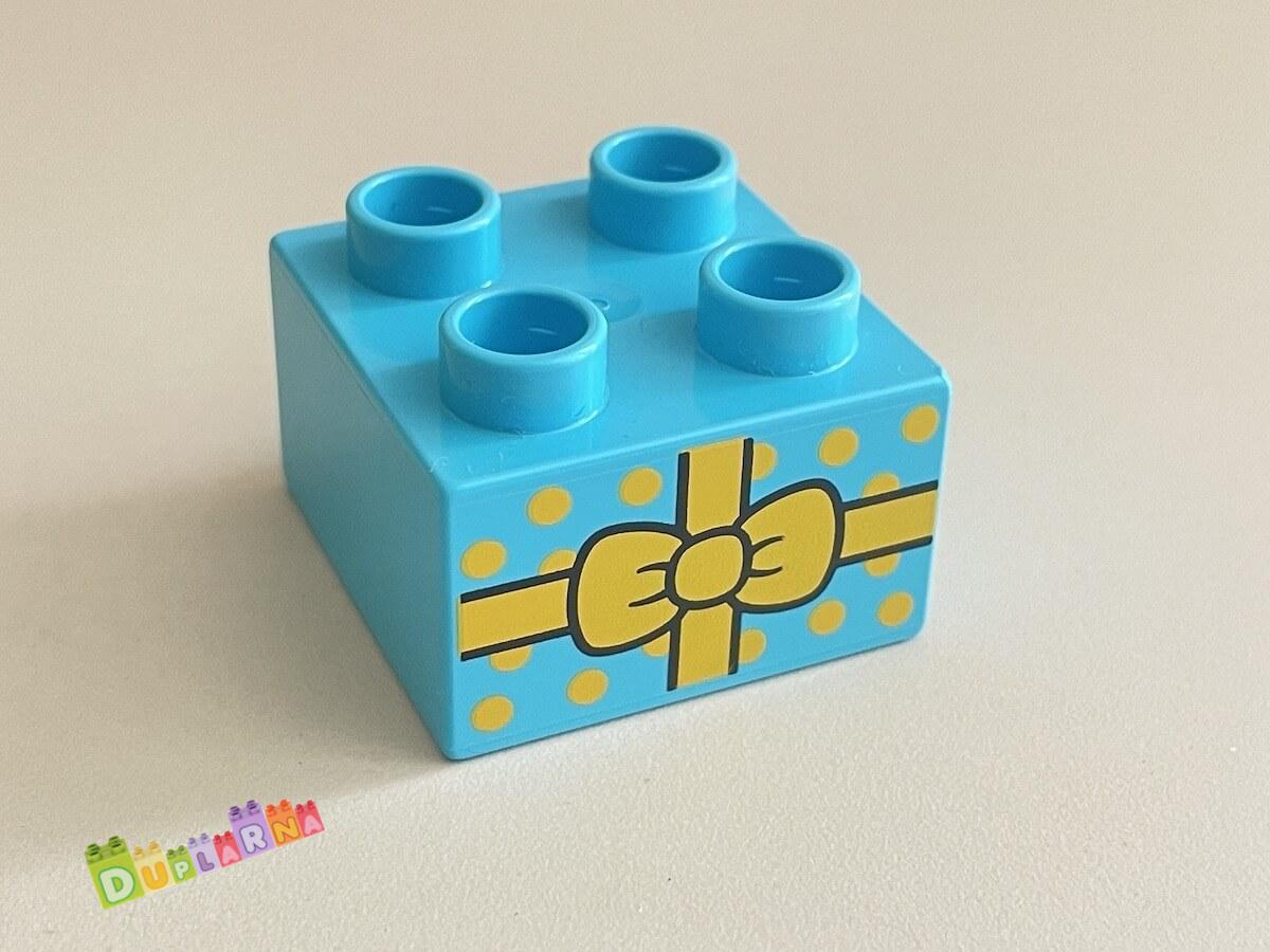 Lego Duplo - Kostka modrá s potiskem - dárek
