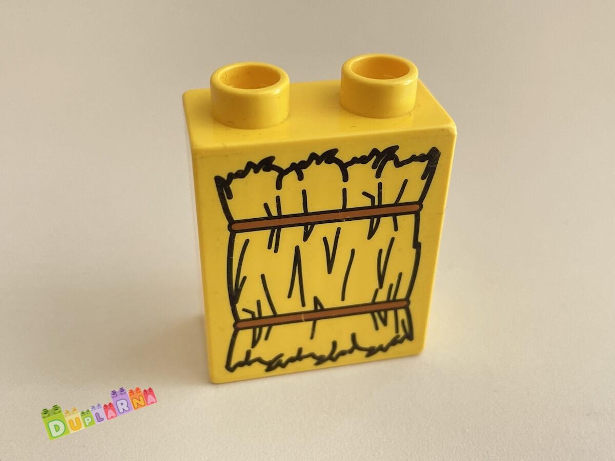Lego Duplo - Kostka žlutá s potiskem - seno