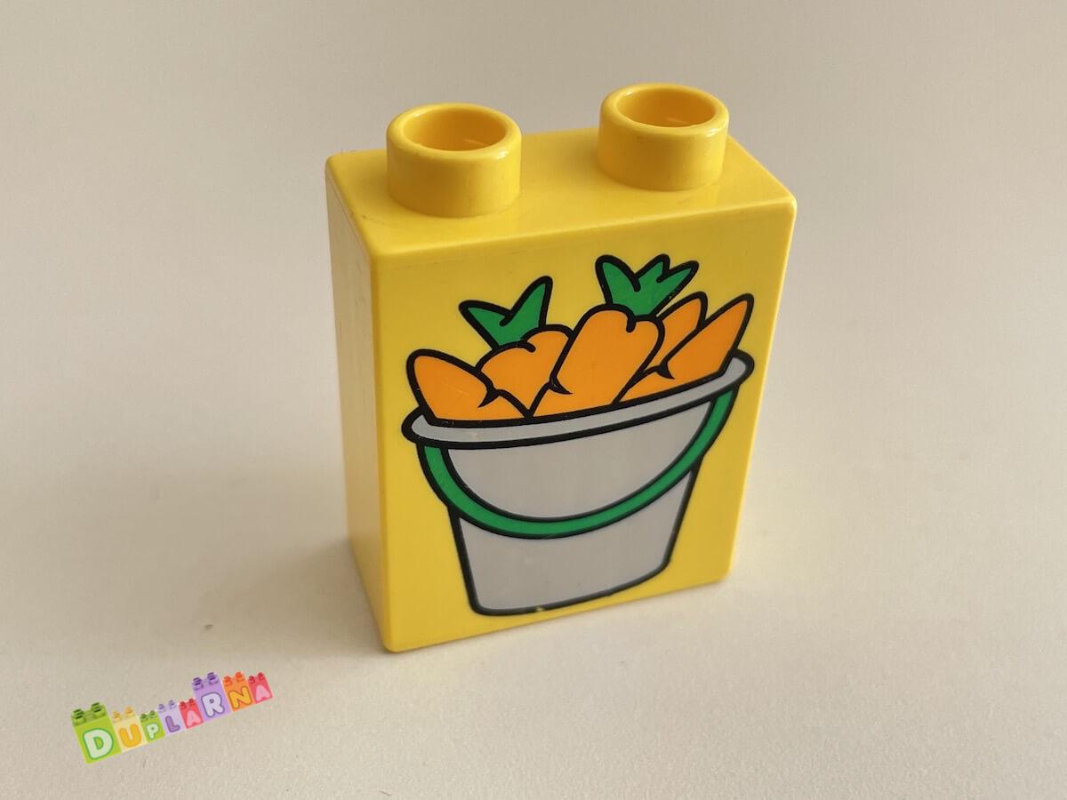 Lego Duplo - Kostka žlutá s potiskem - mrkev