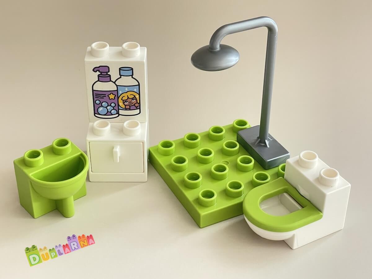 Lego Duplo koupelna (sprchový kout, umyvadlo, záchod, skříňka)