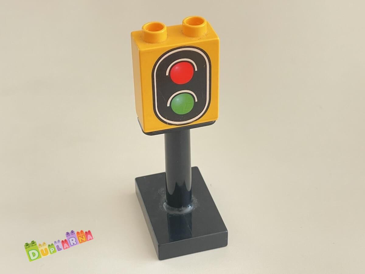 Lego Duplo Dopravní značka - Semafor pro vlak světle oranžová