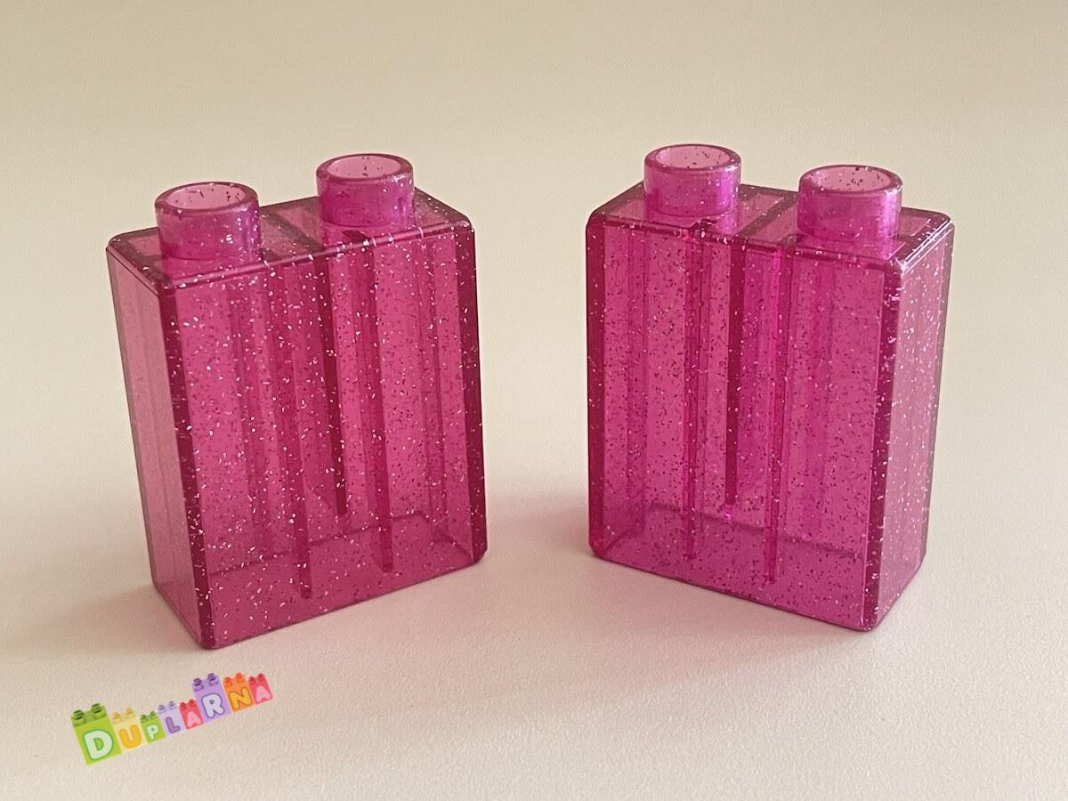 Lego Duplo - Kostka vysoká průhledná růžová