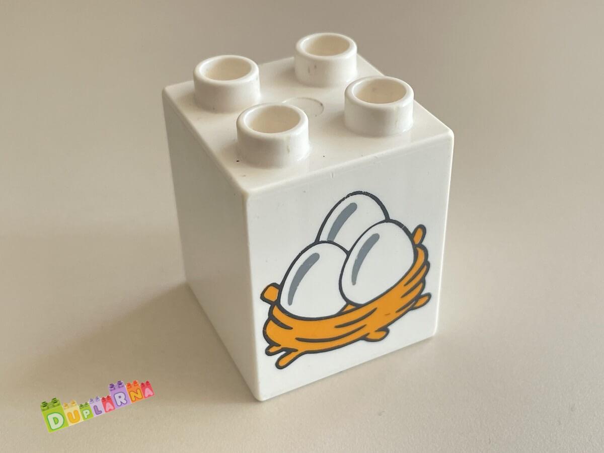 Lego Duplo - Kostka bílá s potiskem - vejce
