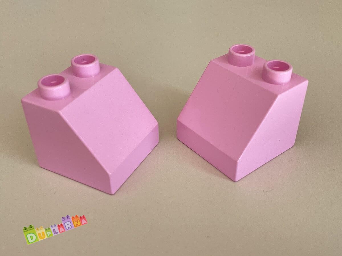 Lego Duplo Kostka 2x2 zkosená světle růžová