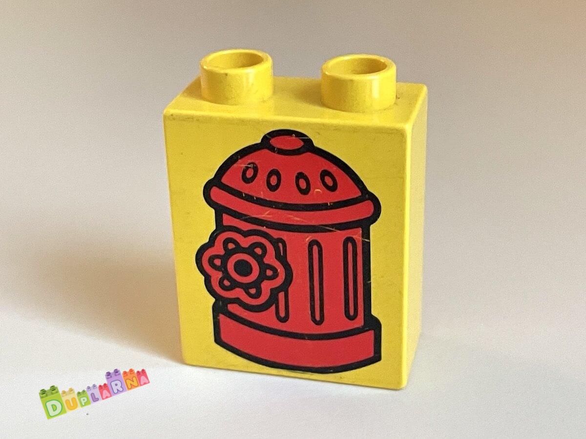 Lego Duplo - Kostka žlutá s potiskem - hydrant