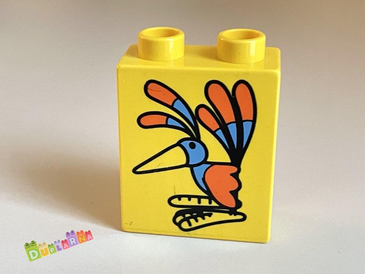 Lego Duplo - Kostka žlutá s potiskem - ptáček
