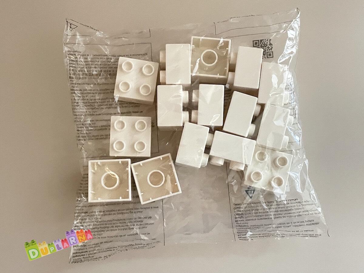 Lego Duplo - Kostka / kostky 2x2 bílá
