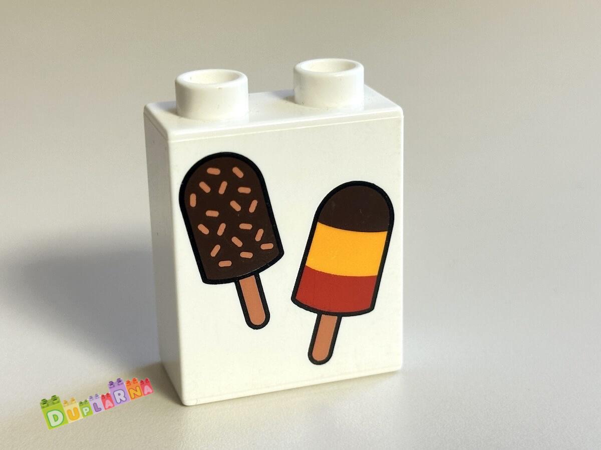 Lego Duplo - Kostka bílá s potiskem - nanuk