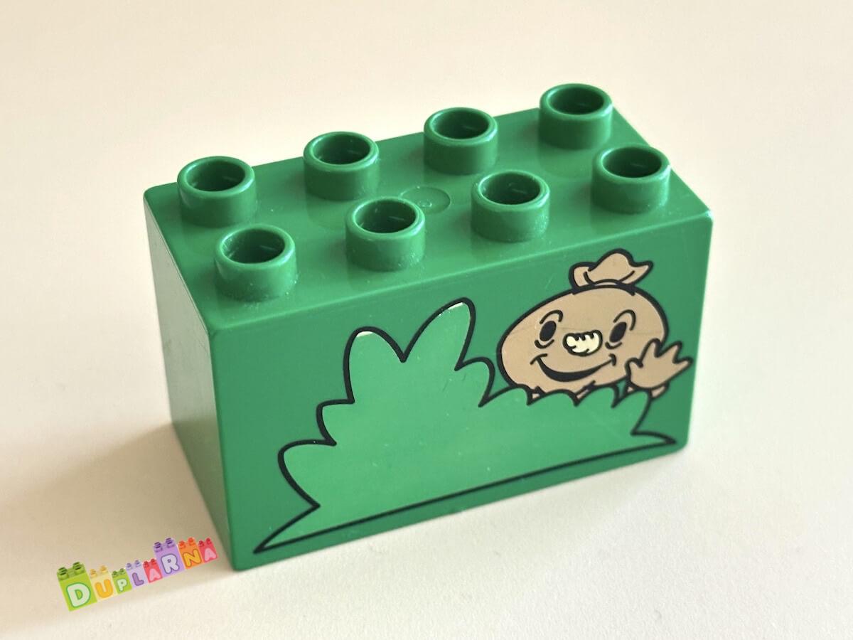 Lego Duplo - Kostka 2x4x2 s potiskem - Hugo v trávě
