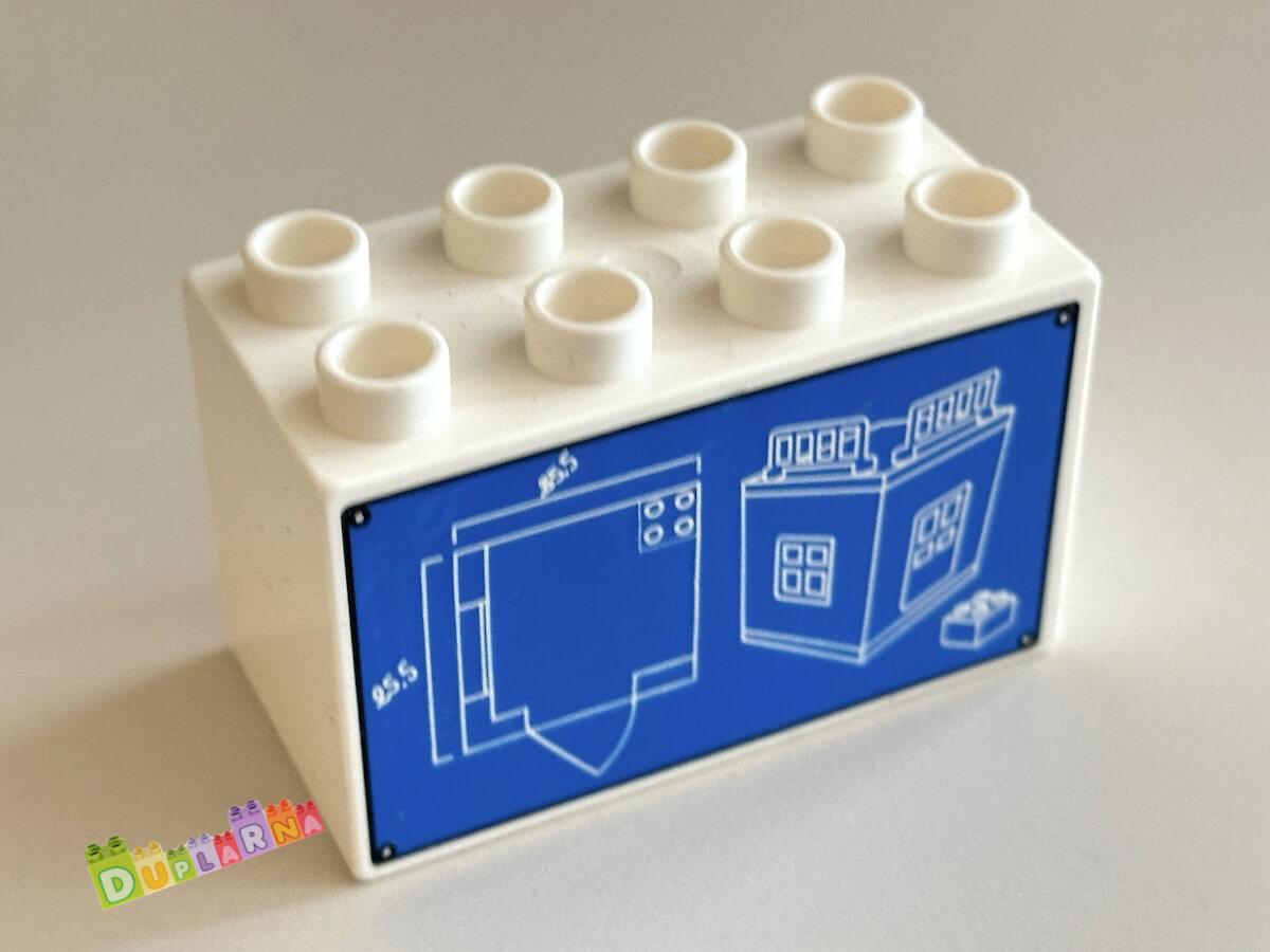 Lego Duplo - Kostka 2x4x2 s potiskem - půdorys domu