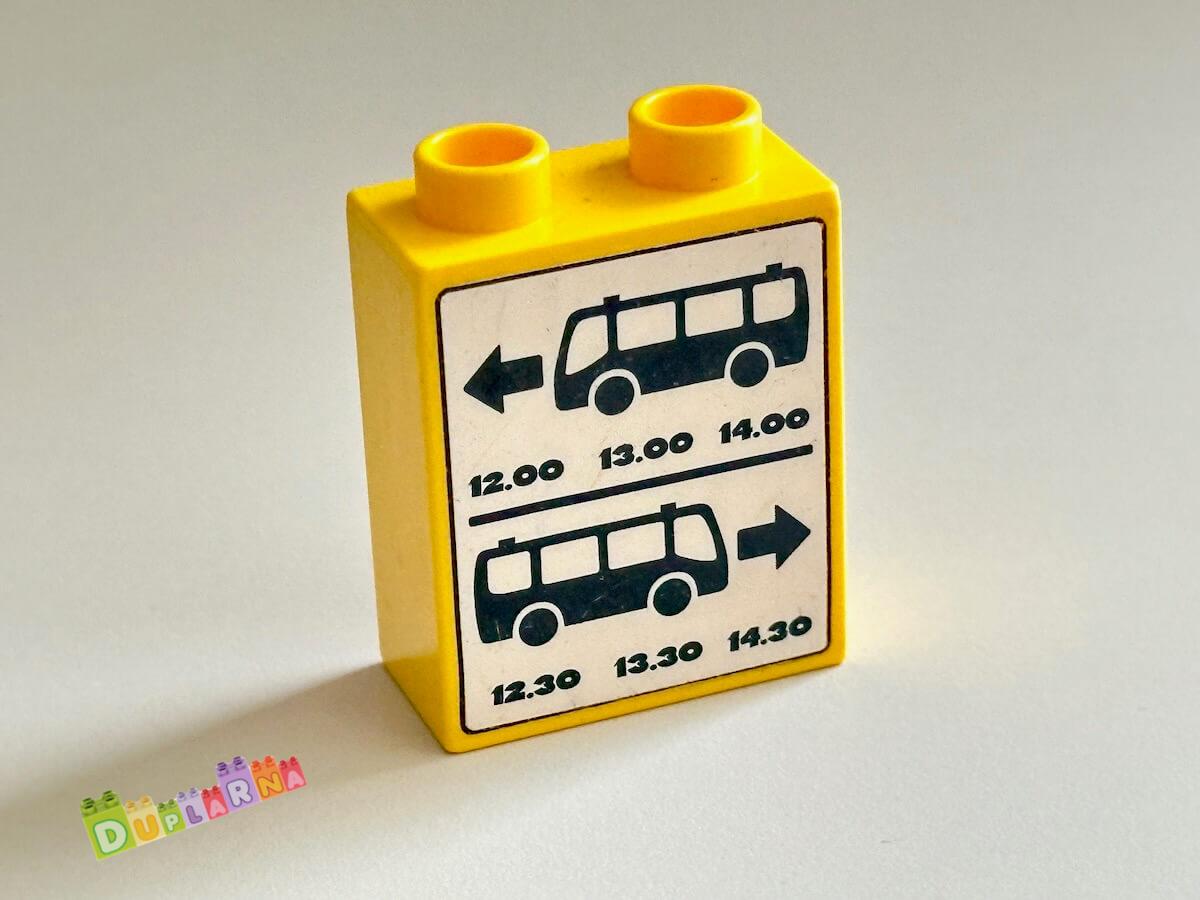 Lego Duplo - Kostka žlutá s potiskem - autobusová zastávka