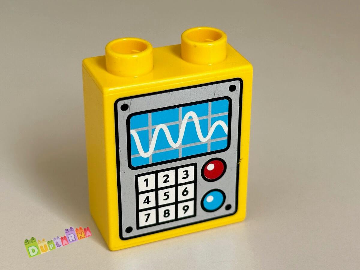 Lego Duplo - Kostka žlutá s potiskem - osciloskop s klávesnicí