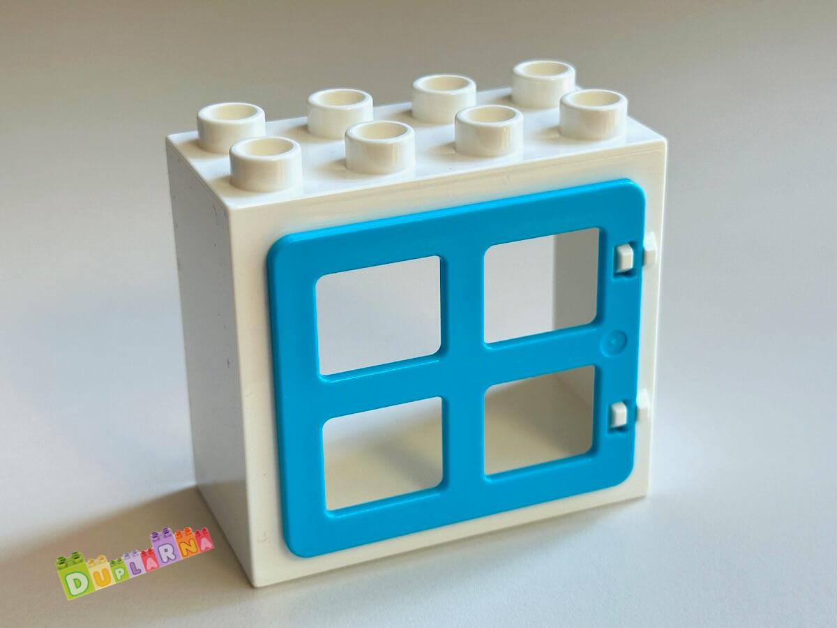 Lego Duplo okno bílé / tyrkysová výplň