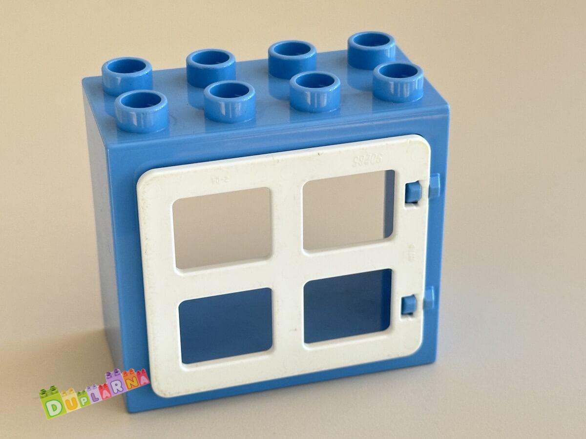 Lego Duplo okno světle modré / bílá výplň