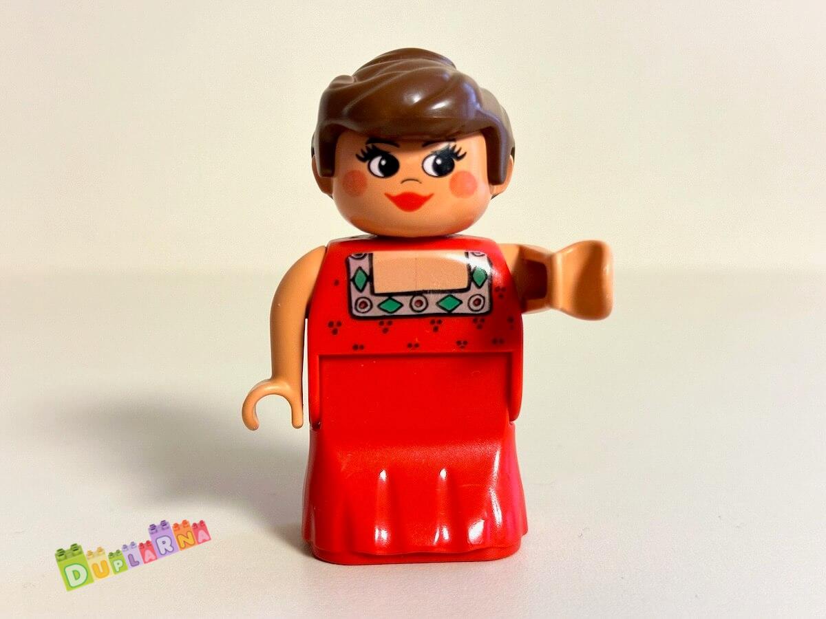 Lego Duplo Paní - červené dlouhé šaty