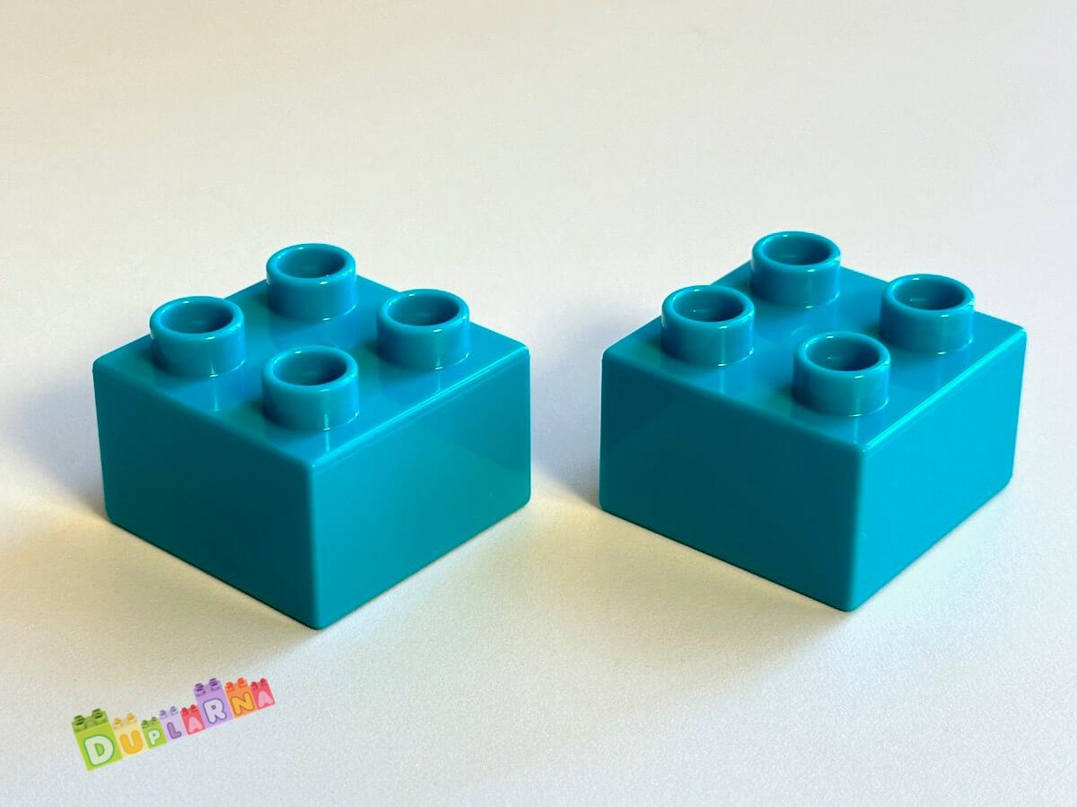 Lego Duplo - Kostka / kostky 2x2 tmavě tyrkysová