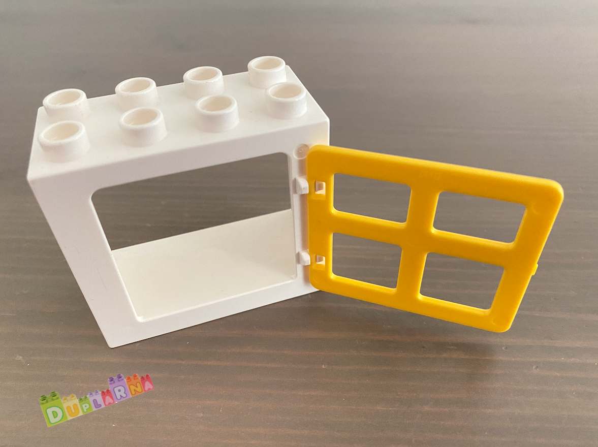 Lego Duplo okno bílé / žlutá výplň