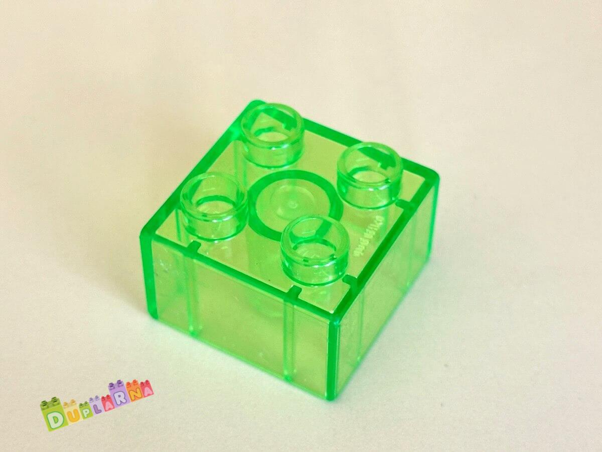 Lego Duplo - Kostka průhledná světle zelená 2x2