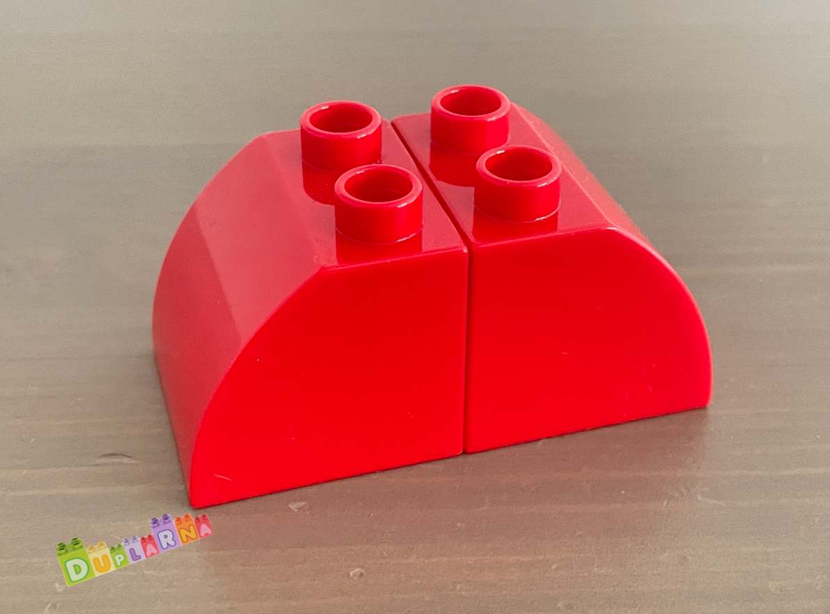 Lego Duplo Kostka 2x2 zkosená červená