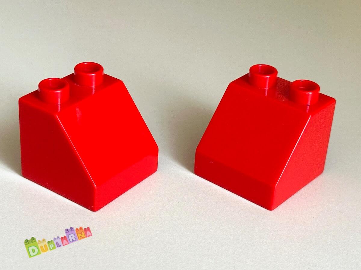 Lego Duplo Kostka 2x2 zkosená červená