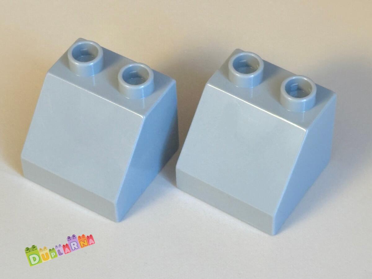 Lego Duplo Kostka 2x2 zkosená šedá