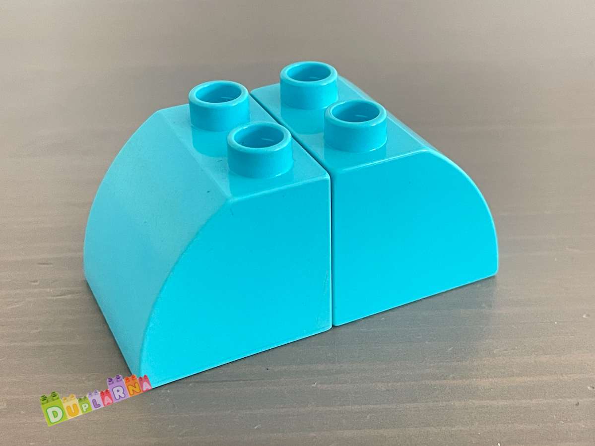 Lego Duplo Kostka 2x2 zkosená tyrkysová