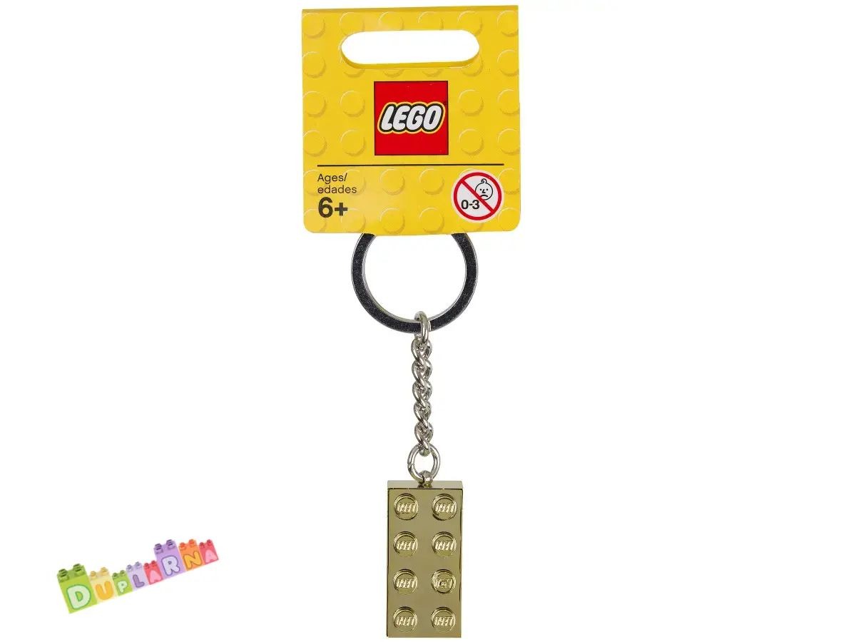 Lego 850808 klíčenka - Přívěsek na klíče – Zlatá kostka 2x4