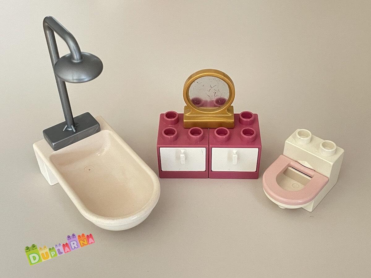 Lego Duplo koupelna (vana, zrcadlo, záchod, skříňka)