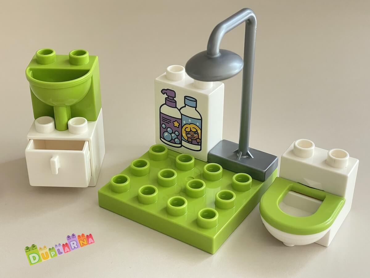 Lego Duplo koupelna (sprchový kout, umyvadlo, záchod, skříňka)