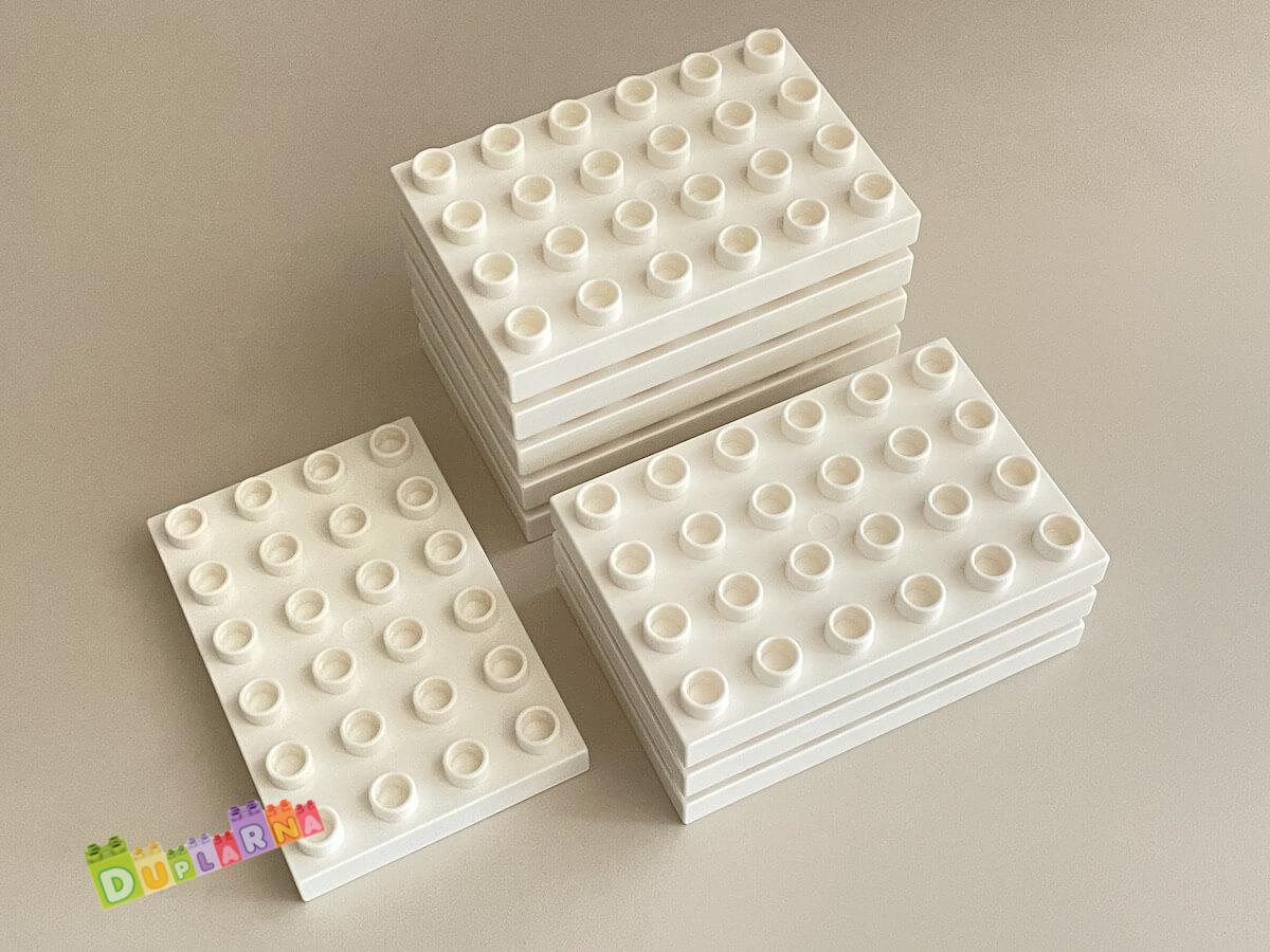 Lego Duplo - deska / podložka - kostky 4x6 bílá