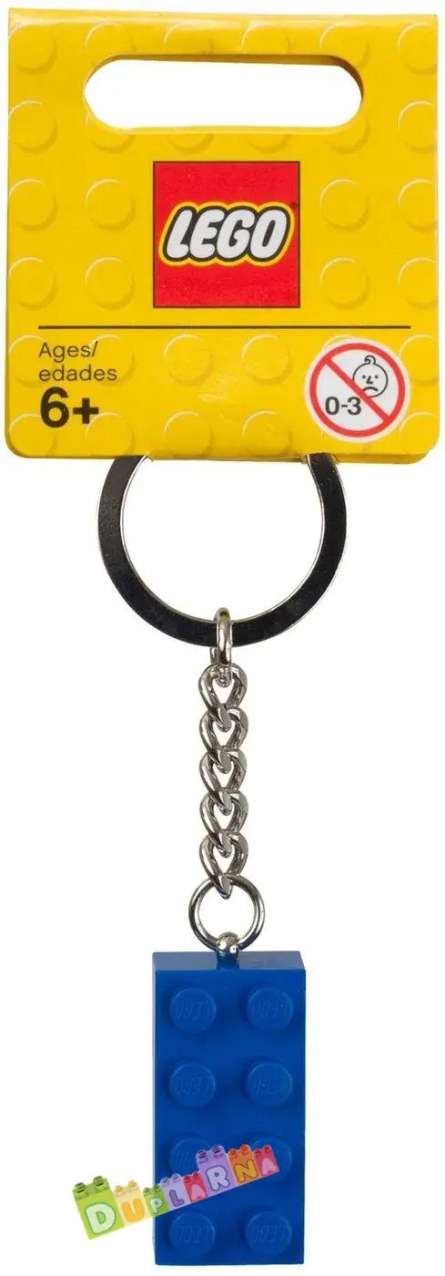 Lego 850152 klíčenka - Přívěsek na klíče – Světle Modrá kostka 2x4