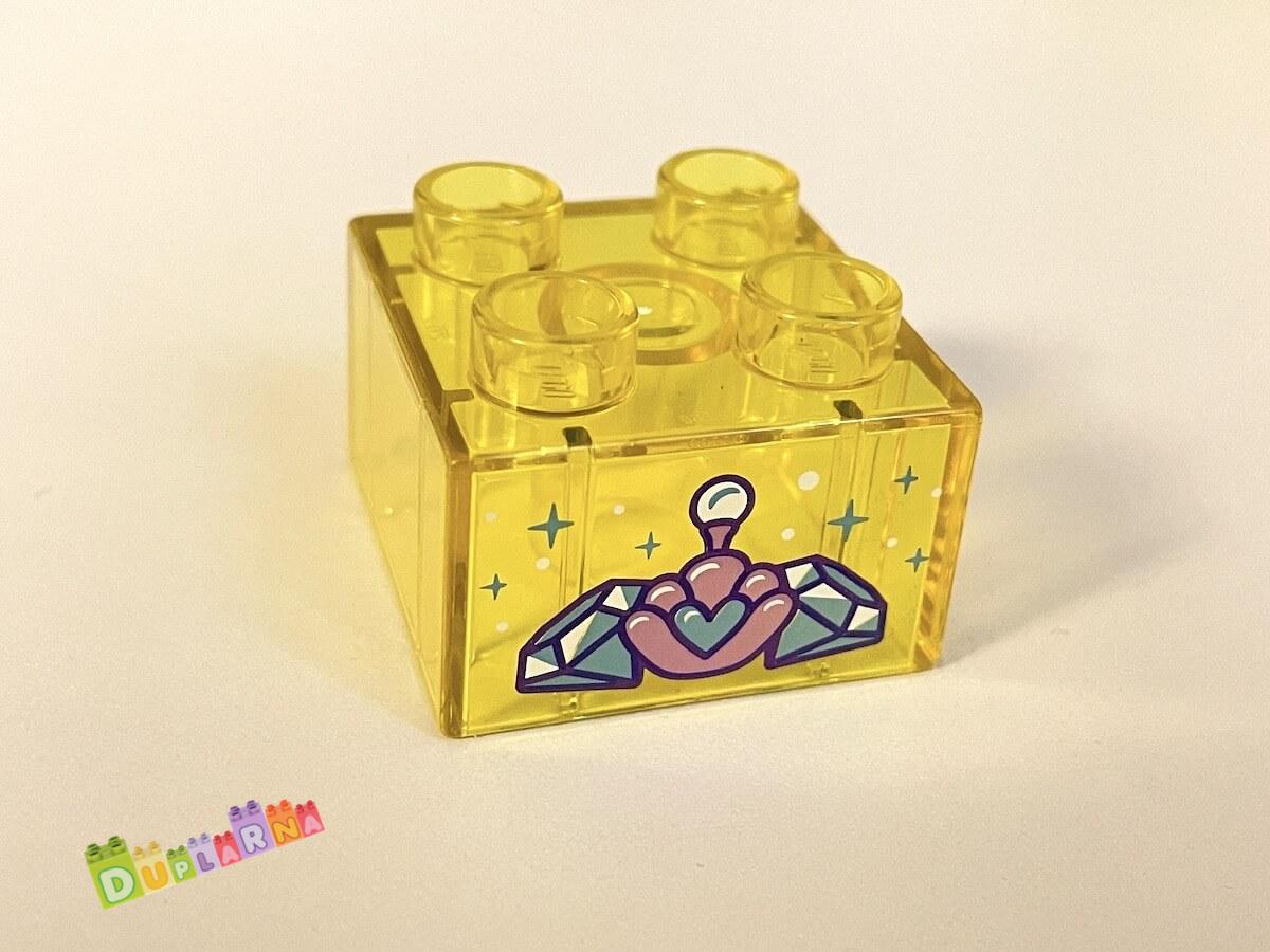 Lego Duplo - Kostka průhledná žlutá s diamanty / poklad