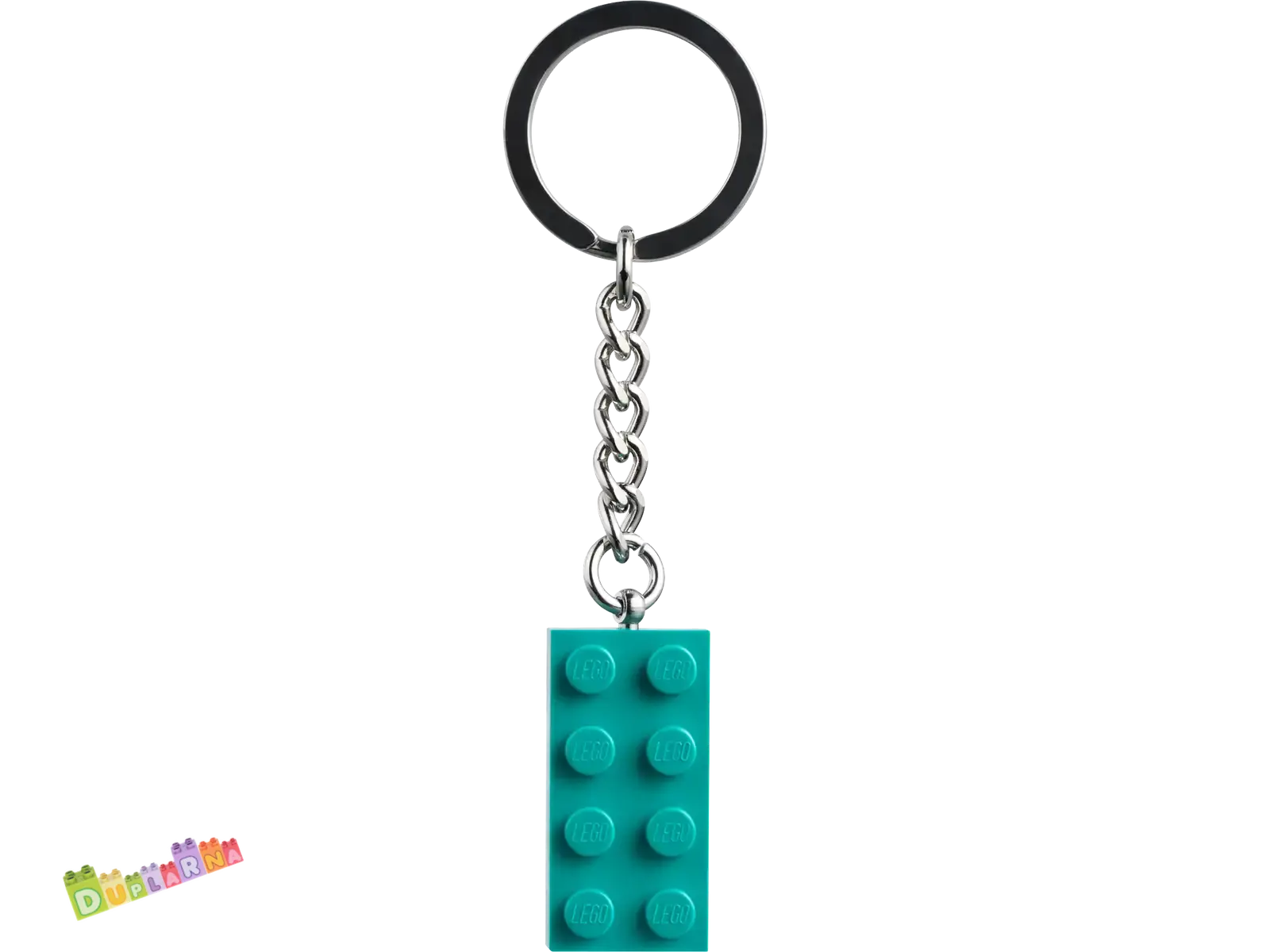 Lego 854303 klíčenka - Přívěsek na klíče – Jasně modrozelená kostka 2x4