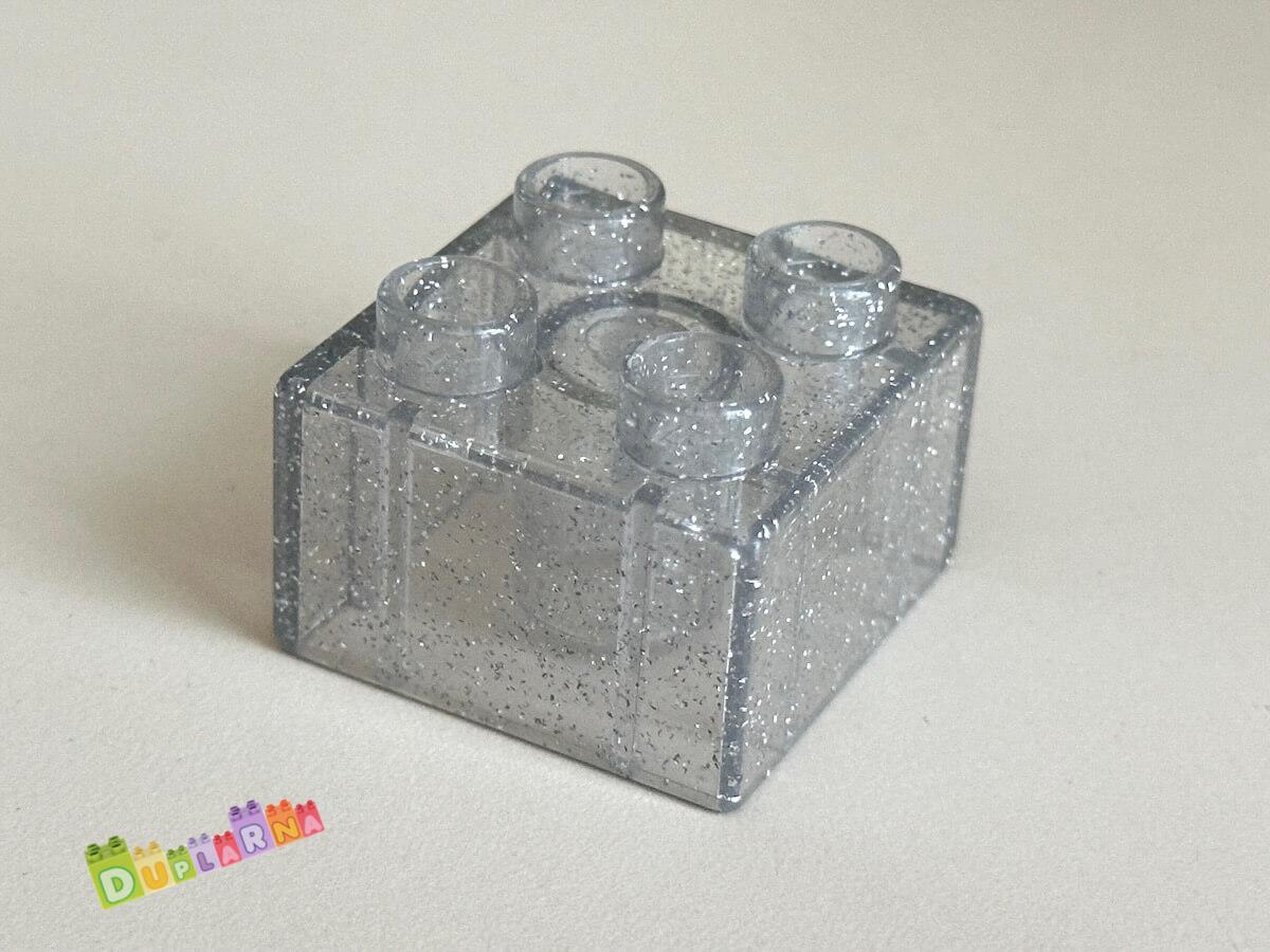 Lego Duplo - Kostka průhledná s třpytkami 2x2