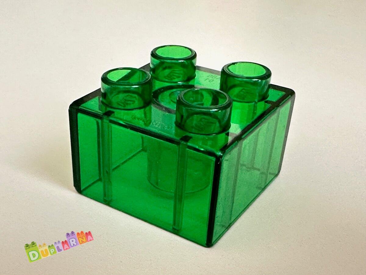Lego Duplo - Kostka průhledná tmavě zelená 2x2
