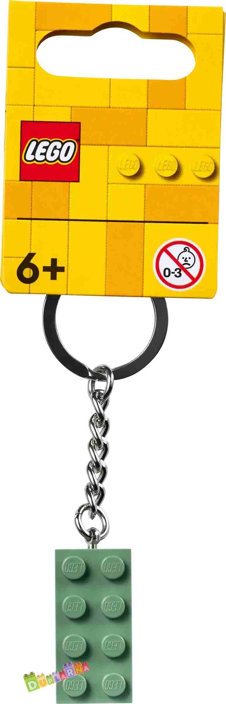 Lego 854159 klíčenka - Přívěsek na klíče – Pískově zelená kostka 2x4
