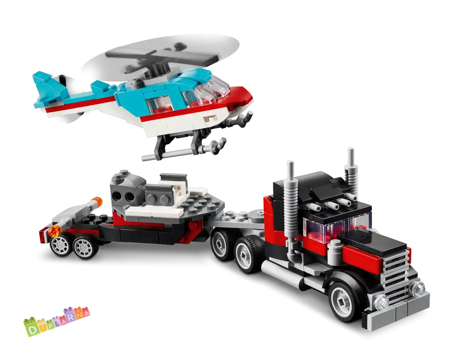 Lego Creator 31146 - Náklaďák s plochou korbou a helikoptéra